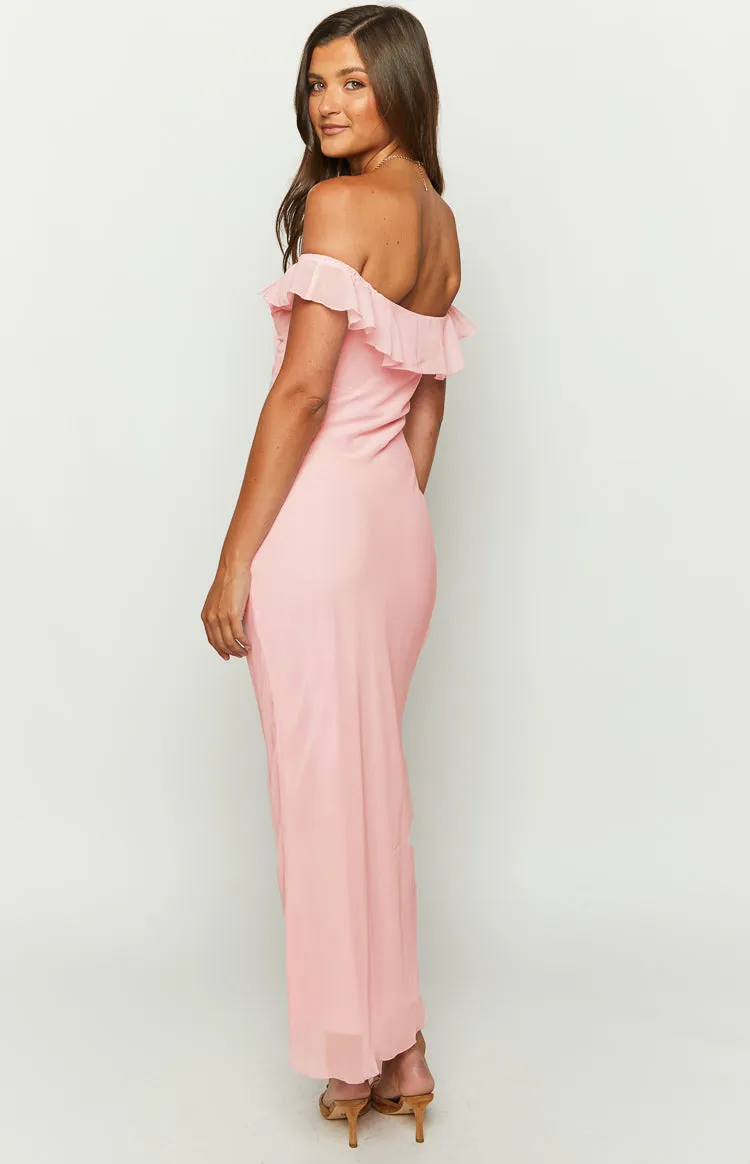 Bellflower Pink Chiffon Maxi Dress sold by Beginning Boutique product image thumbnail 5