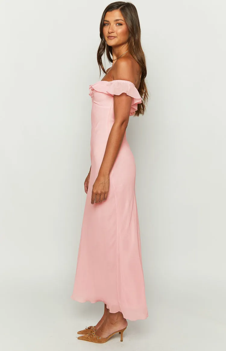 Bellflower Pink Chiffon Maxi Dress sold by Beginning Boutique product image thumbnail 4