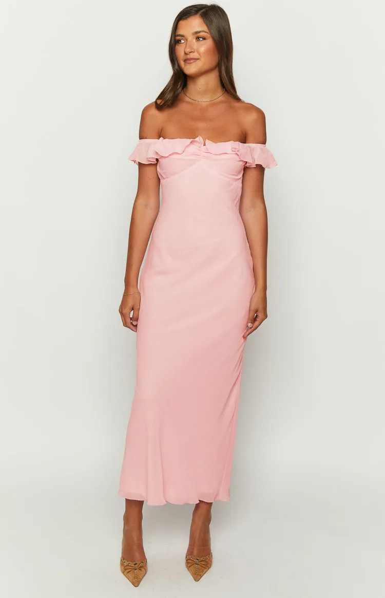 Bellflower Pink Chiffon Maxi Dress sold by Beginning Boutique product image thumbnail 3
