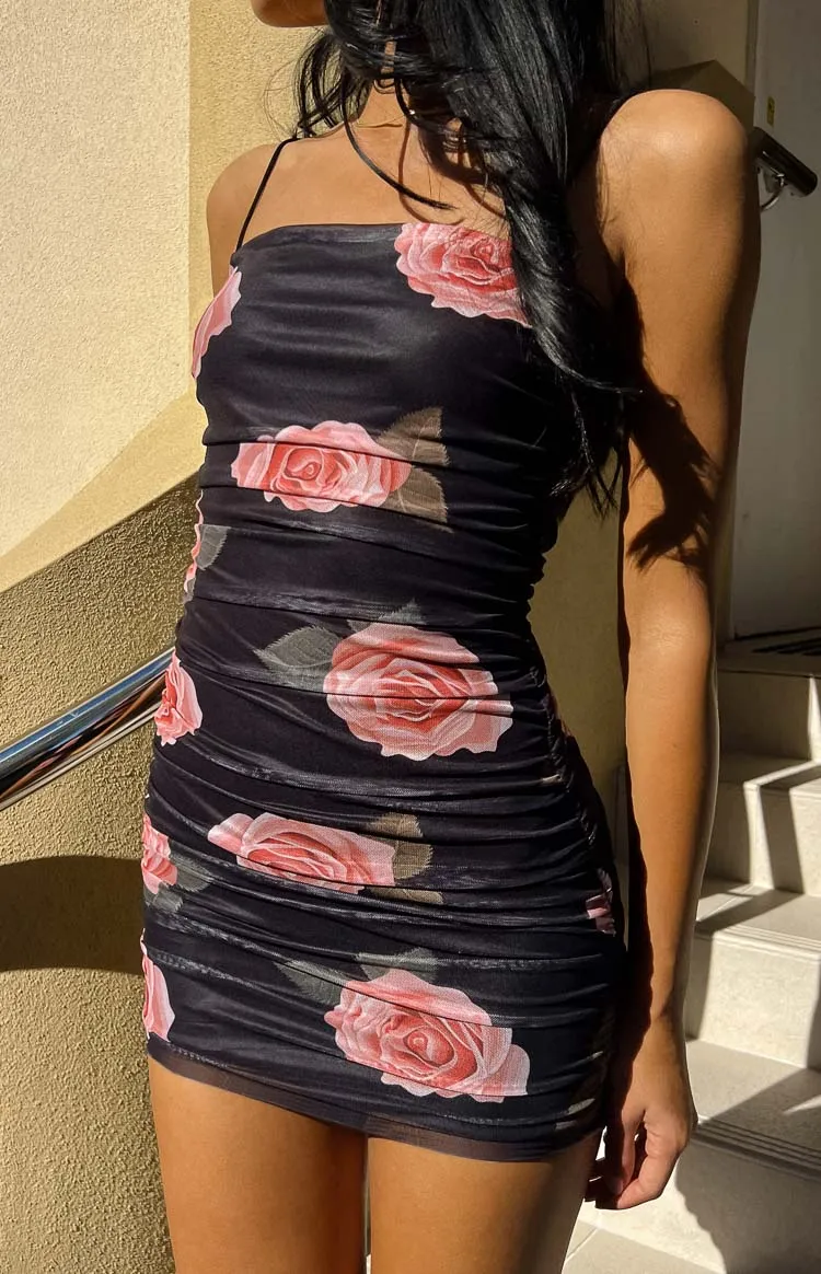 Buttercup Black Floral Mini Dress sold by Beginning Boutique