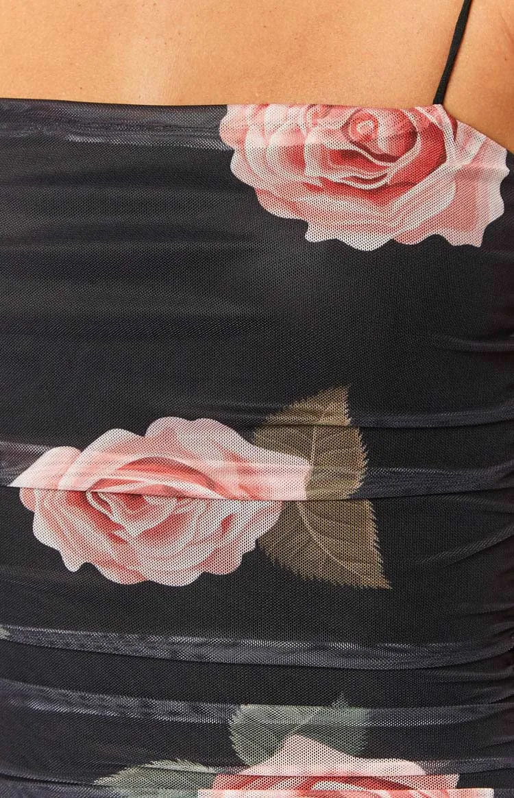 Buttercup Black Floral Mini Dress sold by Beginning Boutique product image thumbnail 5