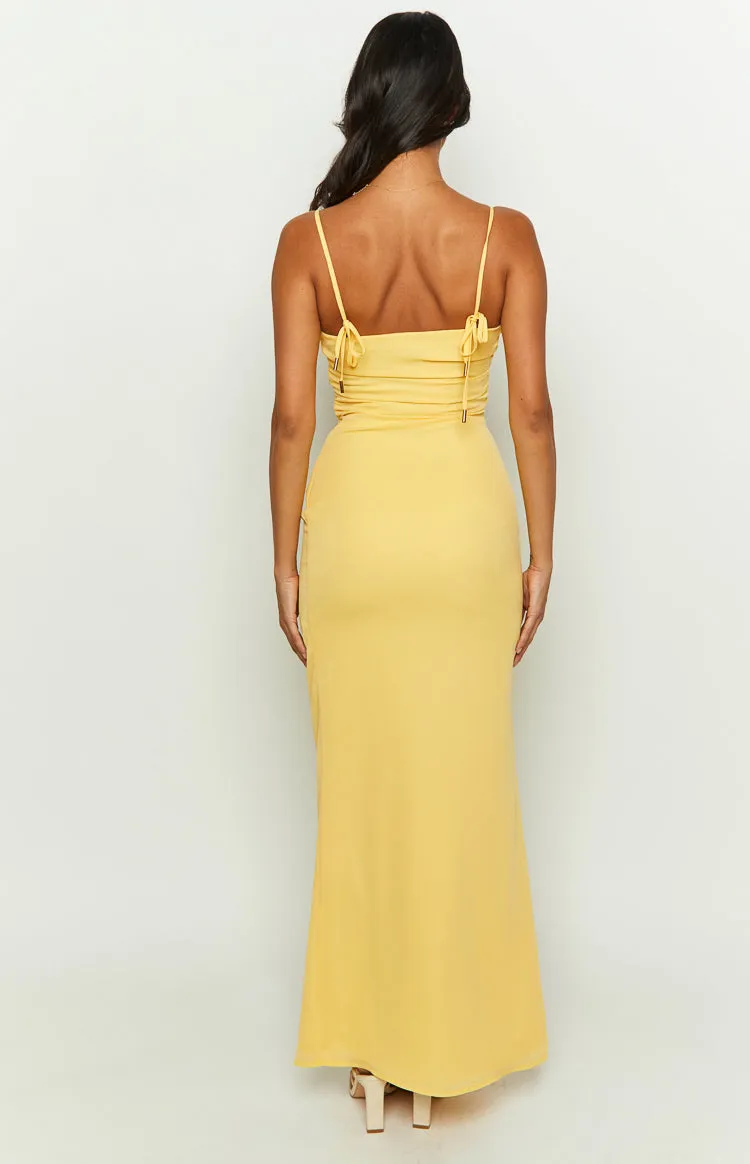 Yitra Yellow Chiffon Maxi Dress sold by Beginning Boutique product image thumbnail 5