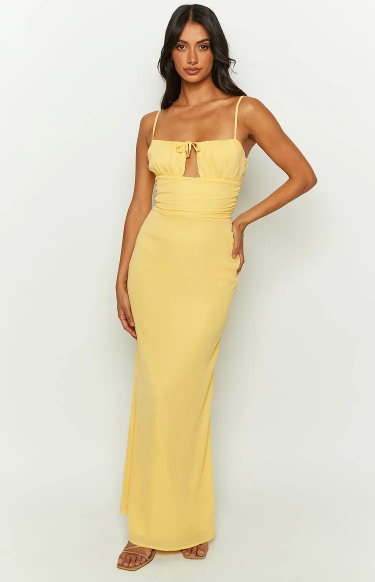 Yitra Yellow Chiffon Maxi Dress sold by Beginning Boutique product image thumbnail 3