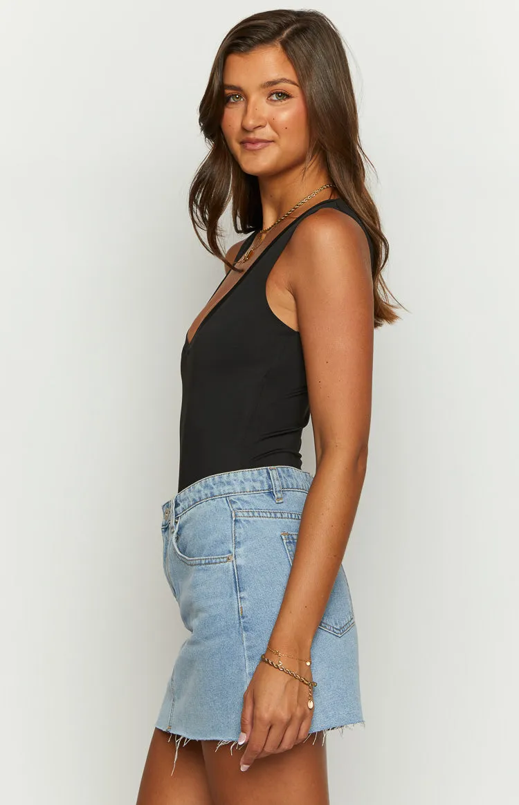 Miami Black V-Neck Bodysuit sold by Beginning Boutique product image thumbnail 4