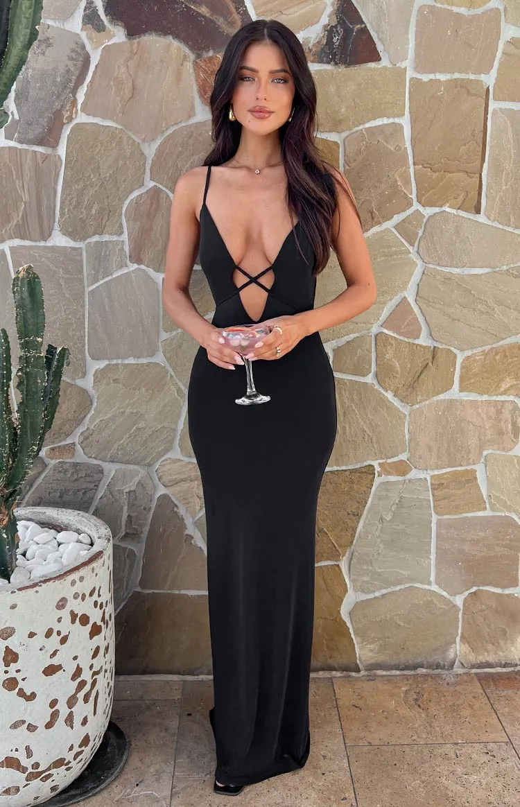 Dilara Black Maxi Dress sold by Beginning Boutique