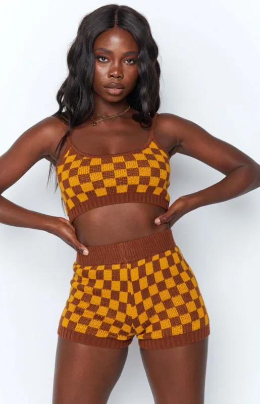 Checkers Cropped Cami Multi sold by Beginning Boutique