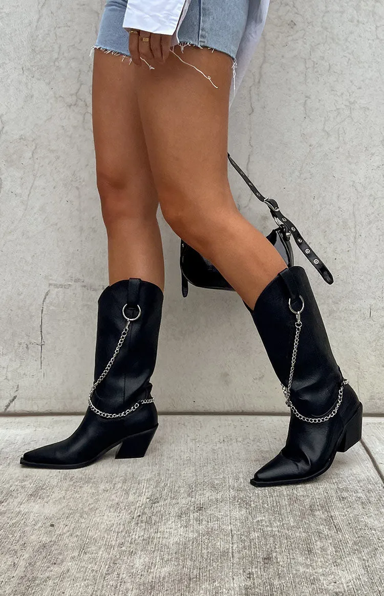 Billini Edward Black Cowboy Boots sold by Beginning Boutique
