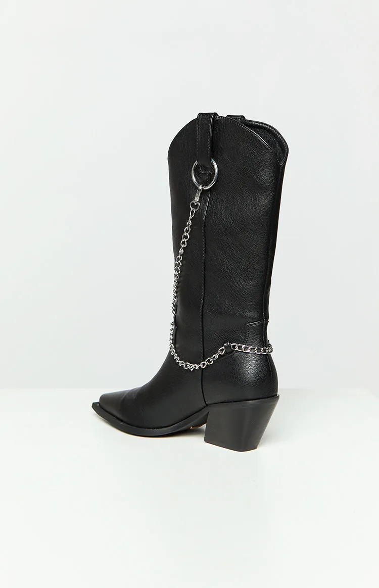 Billini Edward Black Cowboy Boots sold by Beginning Boutique product image thumbnail 4