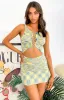 Georgie Yellow Lace Up Mini Dress sold by Beginning Boutique