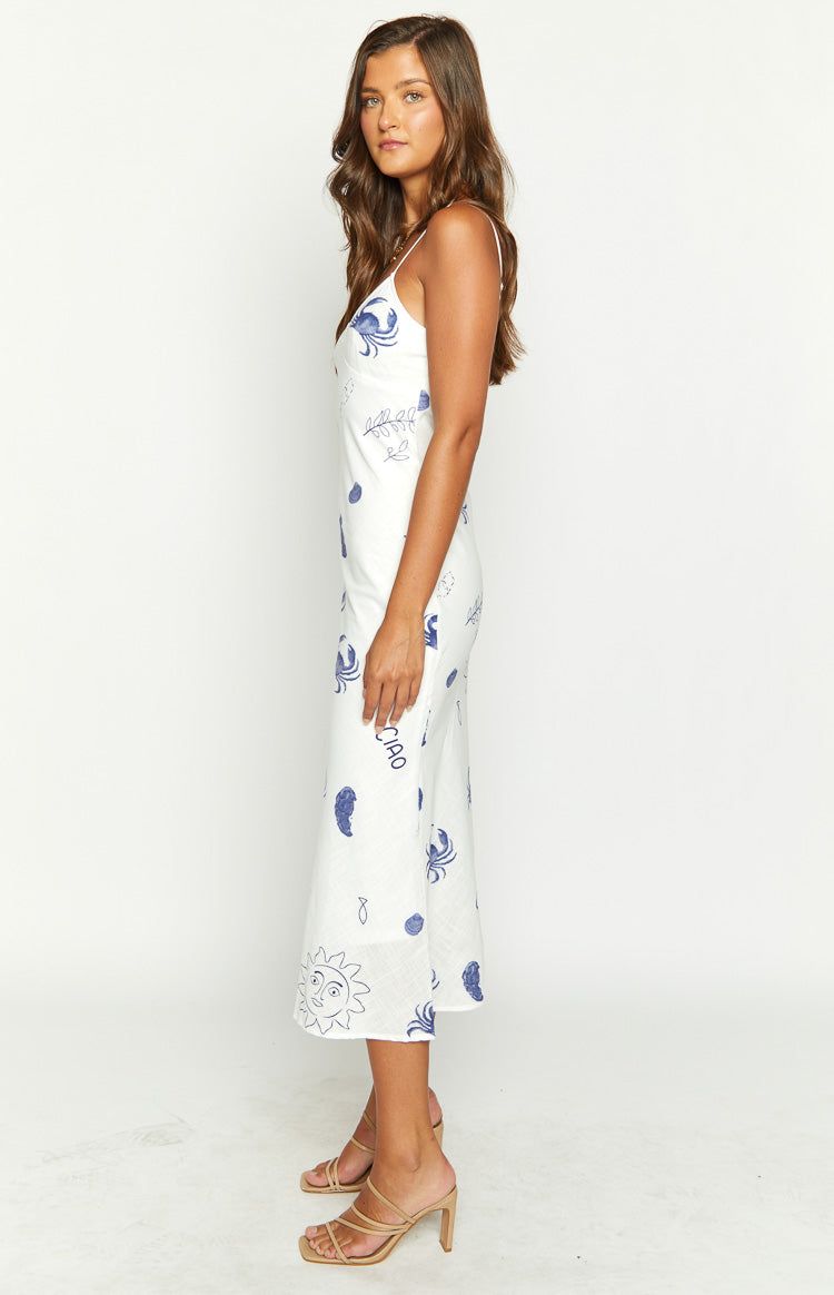 Kendal Blue Print Maxi Dress sold by Beginning Boutique product image thumbnail 4
