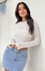 Toffee White Long Sleeve Top sold by Beginning Boutique