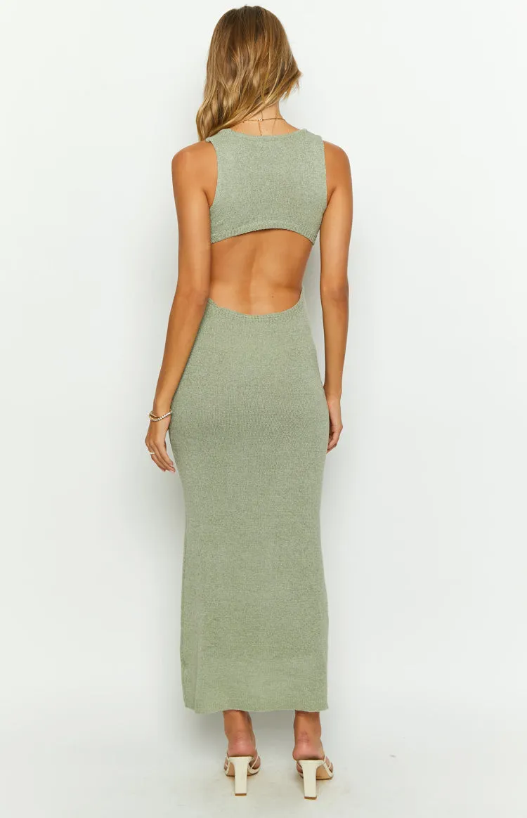 Lottie Khaki Knit Maxi Dress sold by Beginning Boutique product image thumbnail 4