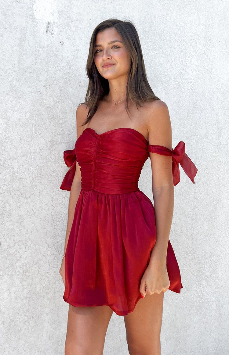 Kyli Red Mini Dress sold by Beginning Boutique product image thumbnail 3