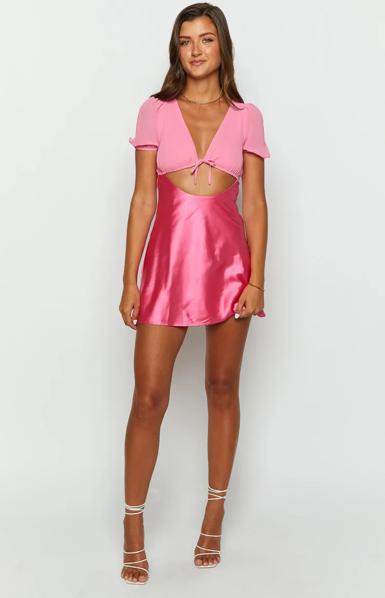 Maxine Pink Cap Sleeve Mini Dress sold by Beginning Boutique product image thumbnail 2