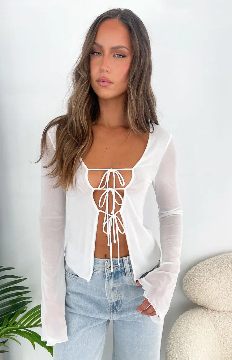 Independence White Tie Front Top sold by Beginning Boutique