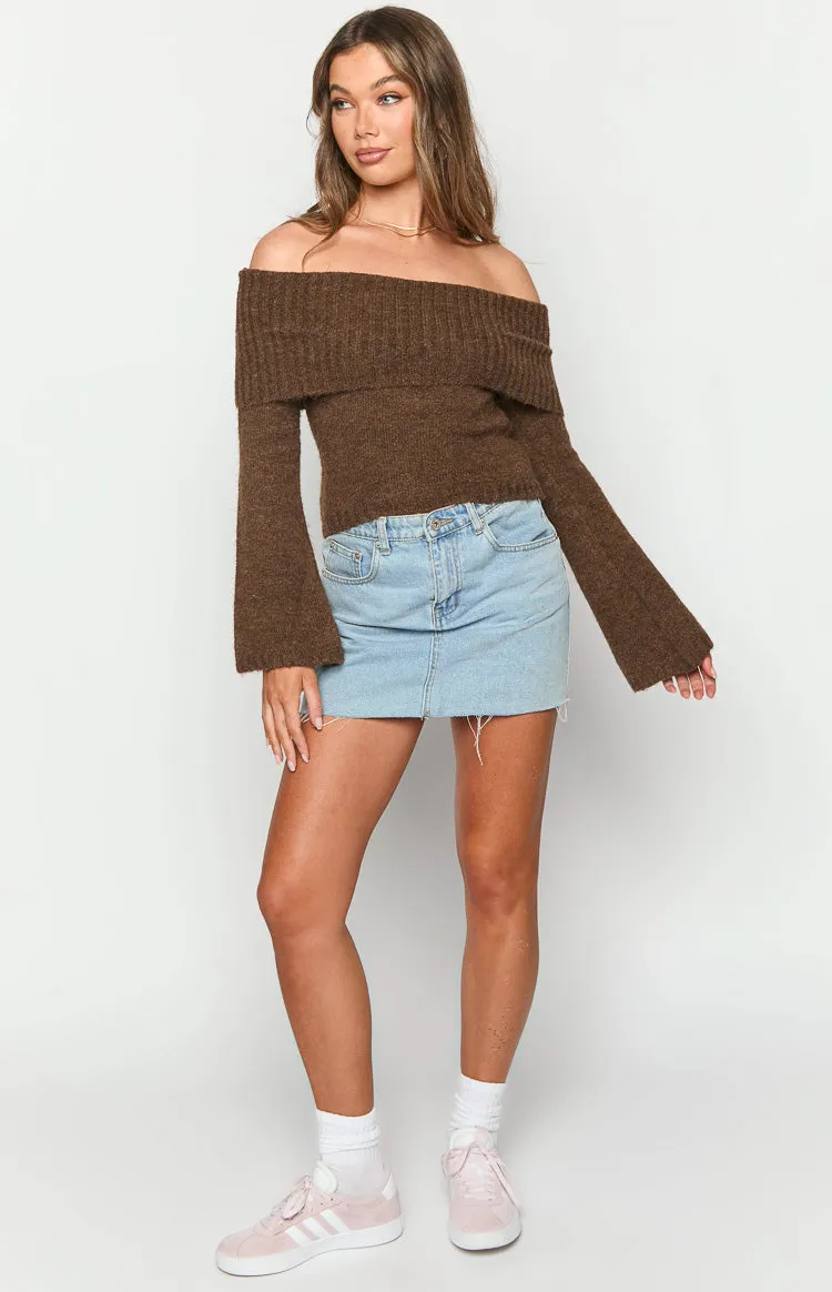 Joey Brown Off Shoulder Sweater sold by Beginning Boutique product image thumbnail 3
