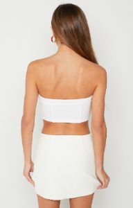 Kei White PU Mini Skirt sold by Beginning Boutique