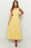 Kensington Yellow Backless Midi Dress sold by Beginning Boutique