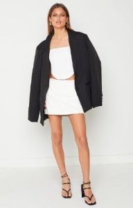 Kei White PU Mini Skirt sold by Beginning Boutique