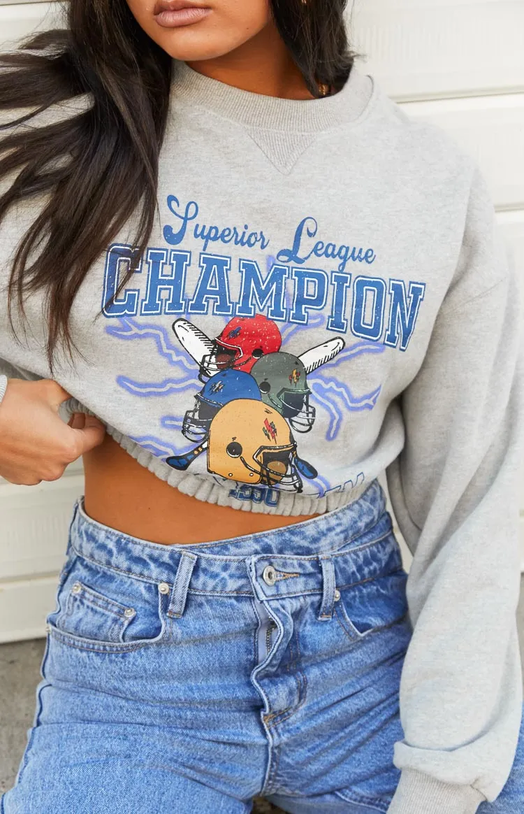 House of Champions Grey Sweater sold by Beginning Boutique product image thumbnail 4