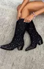 Billini Deniz Black Denim Cowboy Boots sold by Beginning Boutique