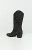 Billini Deniz Black Denim Cowboy Boots sold by Beginning Boutique