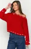 Bea Red Sweater sold by Beginning Boutique