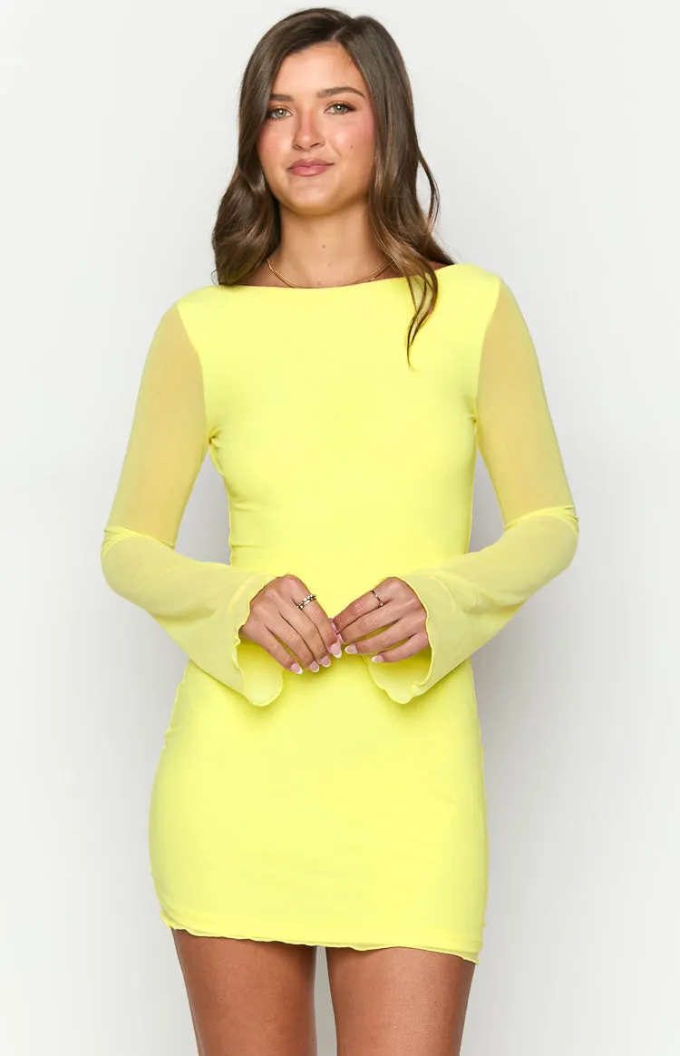 Clyde Yellow Long Sleeve Mini Dress sold by Beginning Boutique product image thumbnail 2