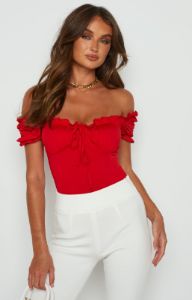 Josefina Bodysuit Red sold by Beginning Boutique