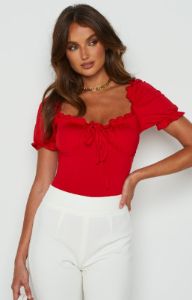 Josefina Bodysuit Red sold by Beginning Boutique
