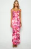 Selena Pink Print Maxi Dress sold by Beginning Boutique