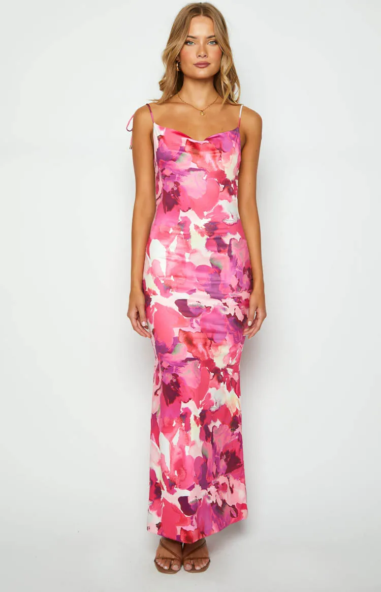 Selena Pink Print Maxi Dress sold by Beginning Boutique product image thumbnail 2