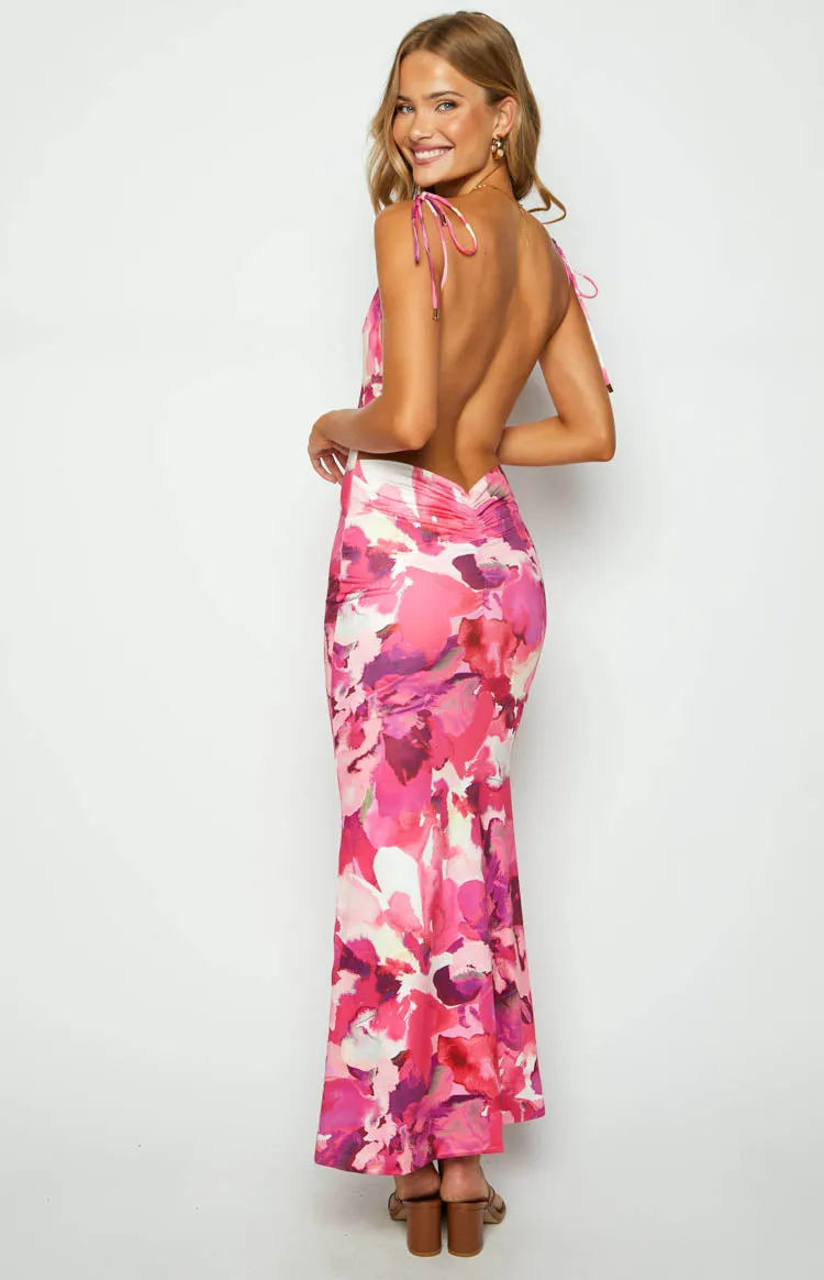 Selena Pink Print Maxi Dress sold by Beginning Boutique product image thumbnail 5
