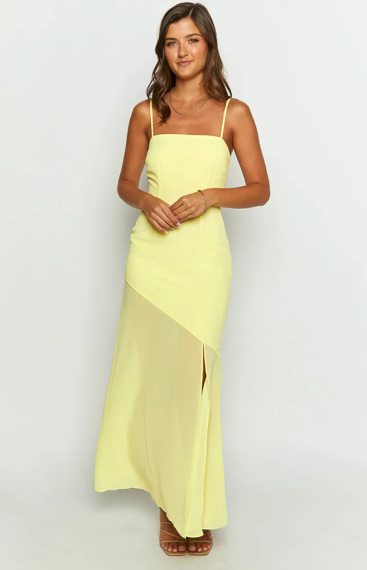Karmic Yellow Chiffon Maxi Dress sold by Beginning Boutique product image thumbnail 3