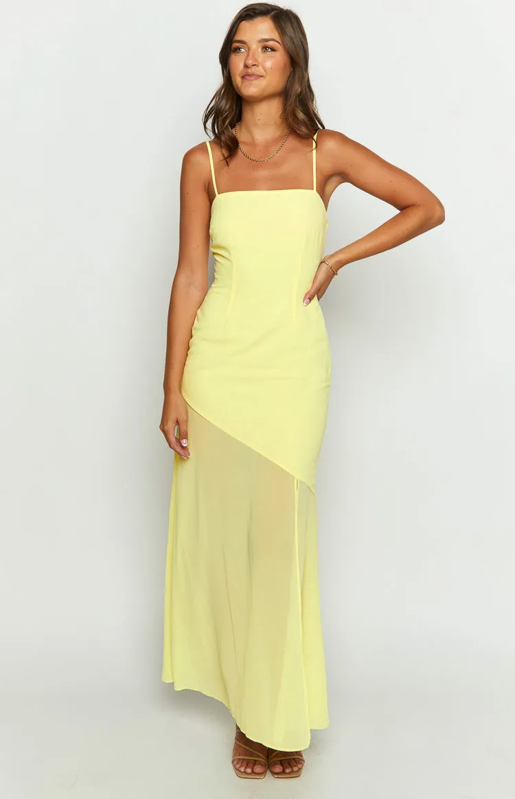 Karmic Yellow Chiffon Maxi Dress sold by Beginning Boutique product image thumbnail 2