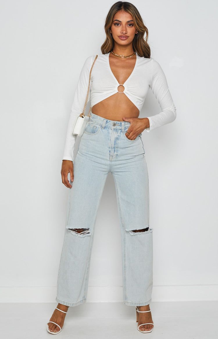 Camello Long Sleeve Crop White sold by Beginning Boutique product image thumbnail 6