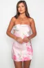 Ellie Pink Floral Strapless Mini Dress sold by Beginning Boutique