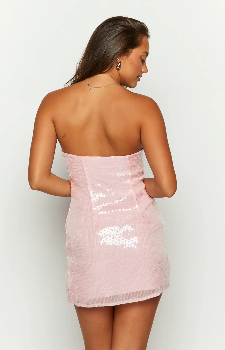 Glitz Pink Sequin Mini Dress sold by Beginning Boutique product image thumbnail 5