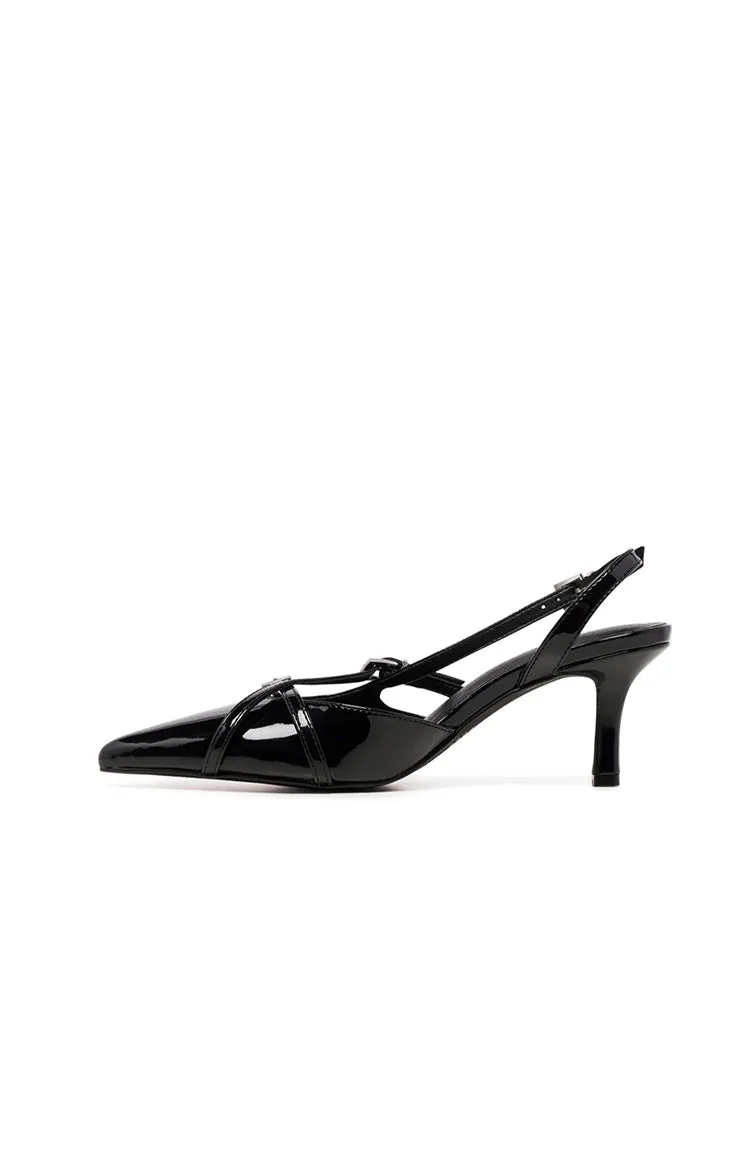 Therapy Juicy Black Patent Slingback Heels sold by Beginning Boutique product image thumbnail 2