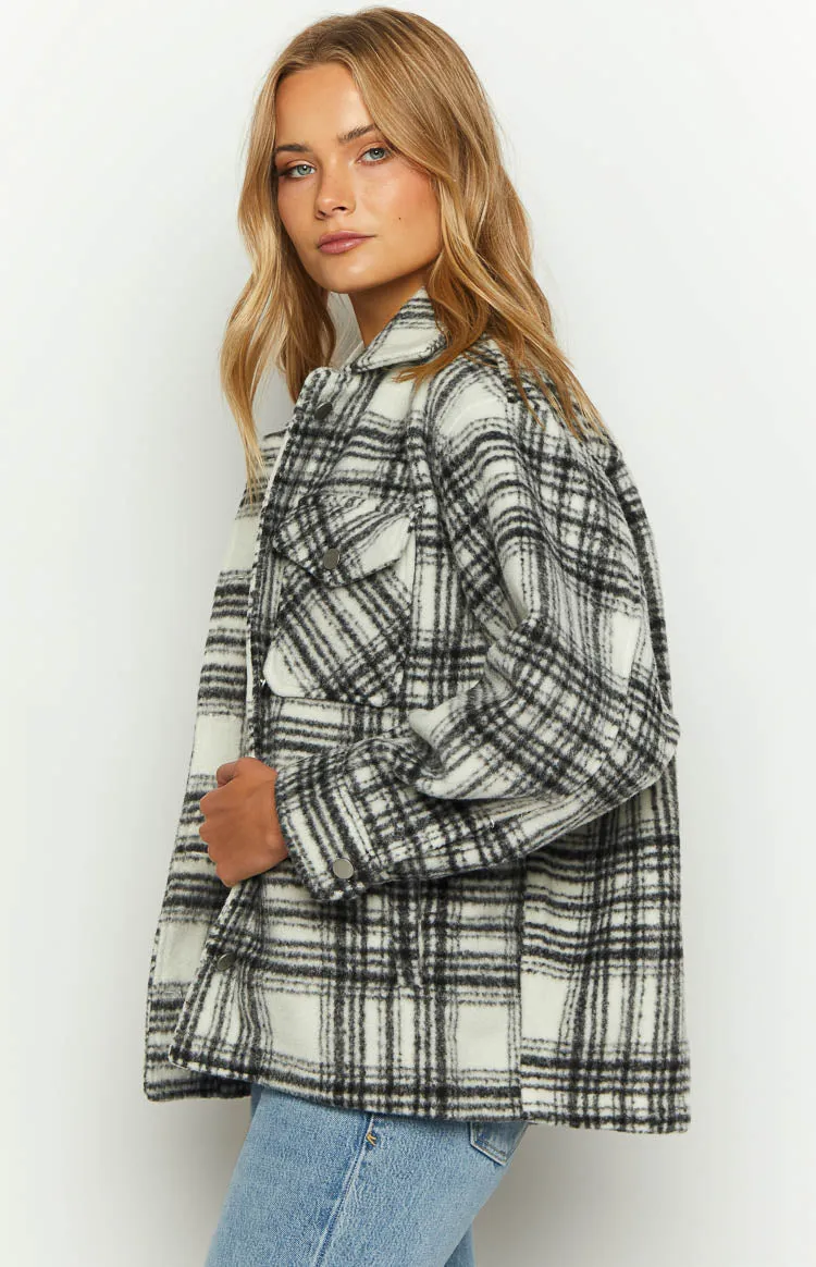 Orson Fleece Black and White Check Jacket sold by Beginning Boutique product image thumbnail 5