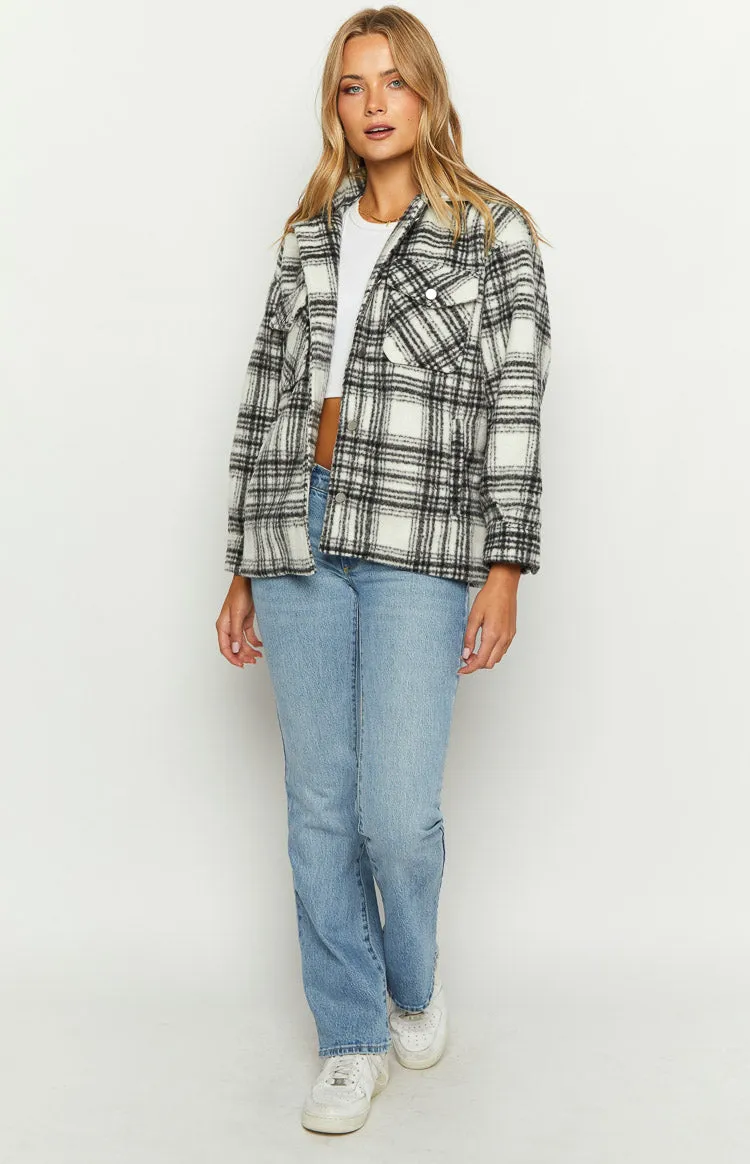 Orson Fleece Black and White Check Jacket sold by Beginning Boutique product image thumbnail 3