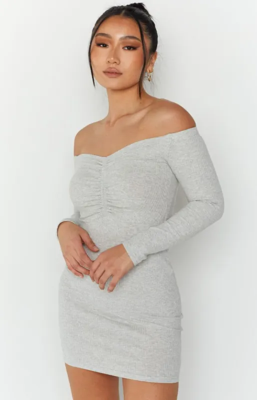 Amarie Grey Mini Dress sold by Beginning Boutique