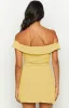 Daydreaming Yellow Off Shoulder Mini Dress sold by Beginning Boutique
