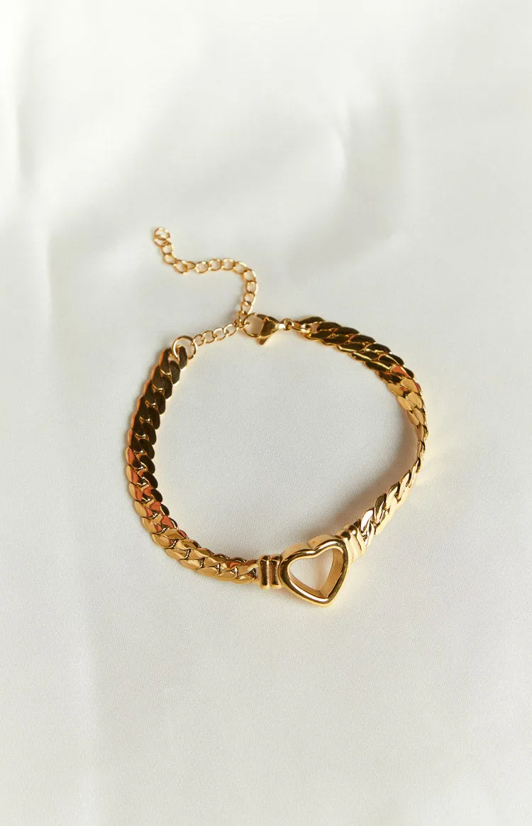 Atlas Gold-Plated Stainless Steel Heart Bracelet sold by Beginning Boutique product image thumbnail 3