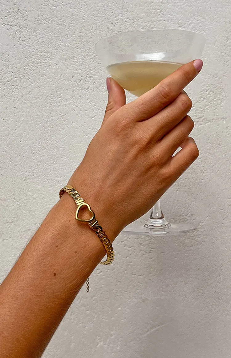 Atlas Gold-Plated Stainless Steel Heart Bracelet sold by Beginning Boutique