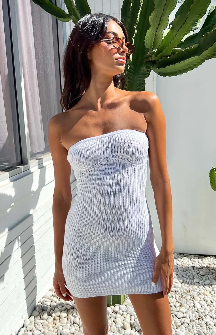 Tasnia White Mini Knit Strapless Dress sold by Beginning Boutique product image thumbnail 3