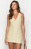 Harrie Yellow Lace Mini Dress sold by Beginning Boutique