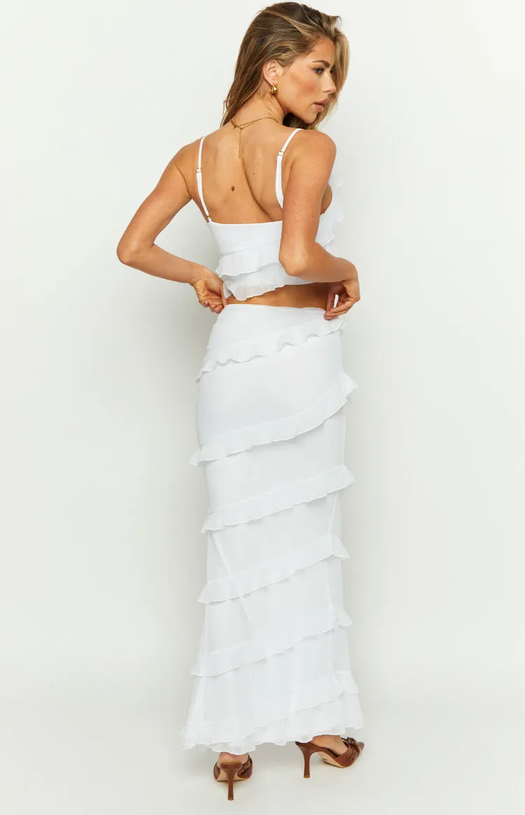 Dolly White Maxi Skirt sold by Beginning Boutique product image thumbnail 5