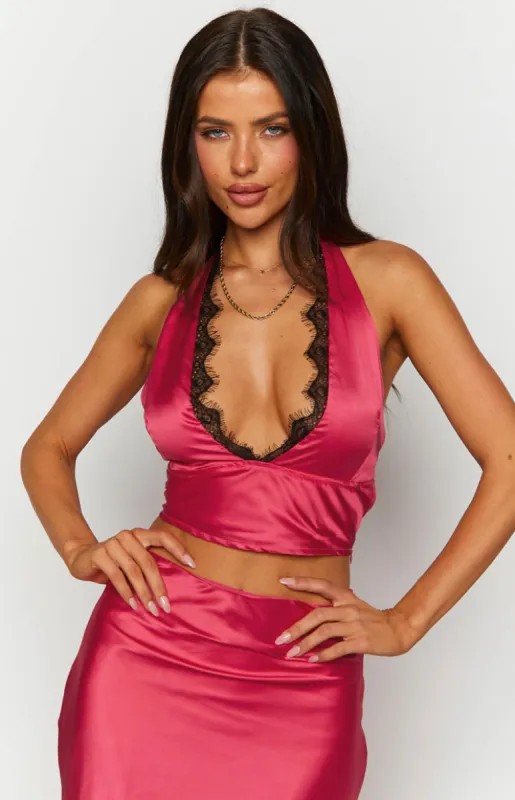 Tori Pink Halter Top sold by Beginning Boutique