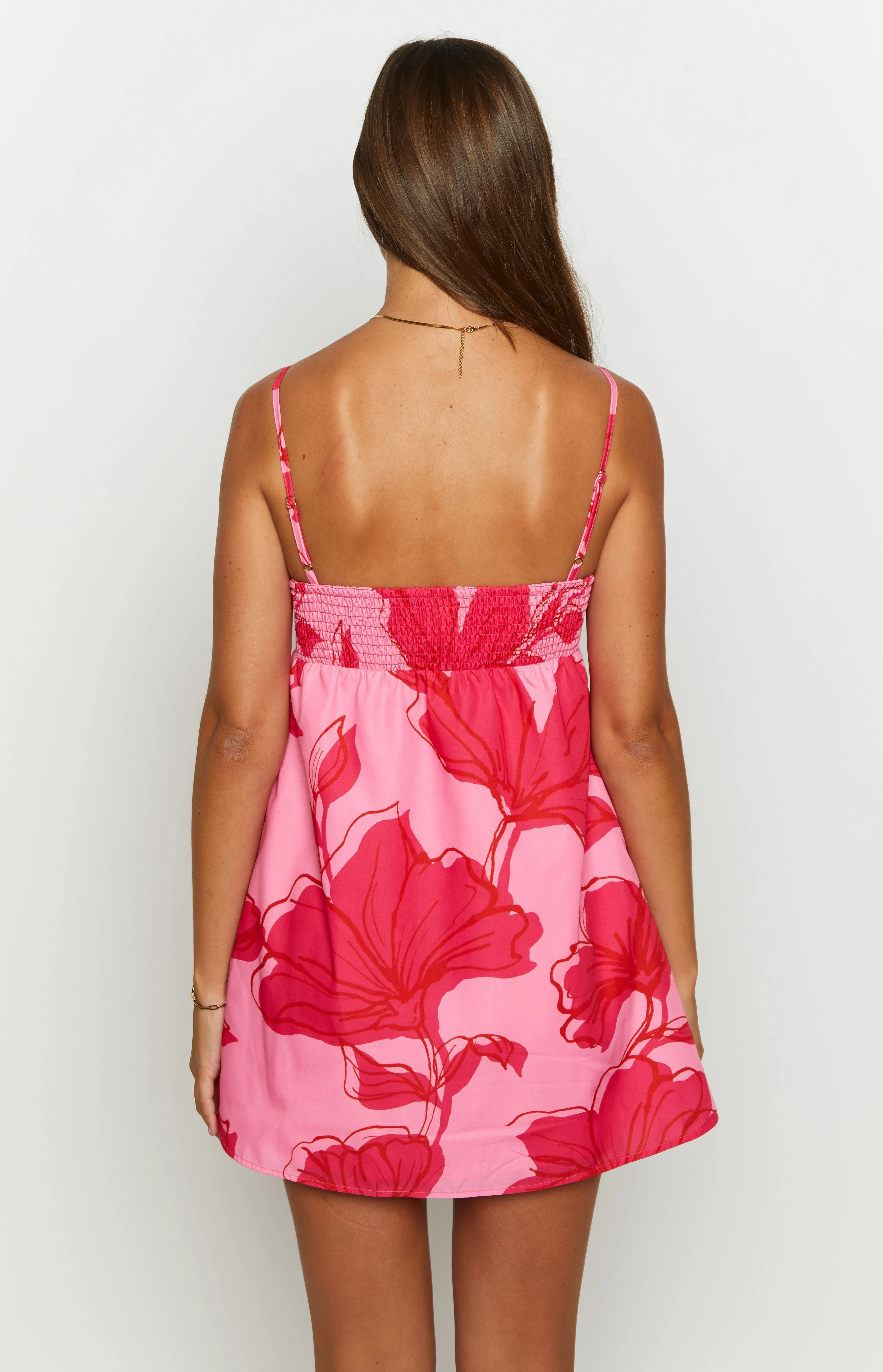 Lotus Love Affair Pink Floral Mini Dress sold by Beginning Boutique product image thumbnail 5
